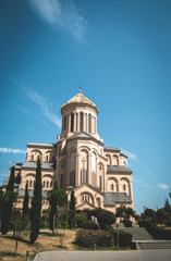 Fototapeta na wymiar TIBILISI, GEORGIA. Tsminda Sameba Cathedral