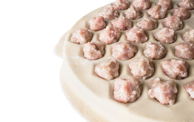 Homemade Meat Dumplings on white background