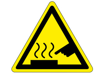 Schild Warnung vor heisser Oberfl&auml;che