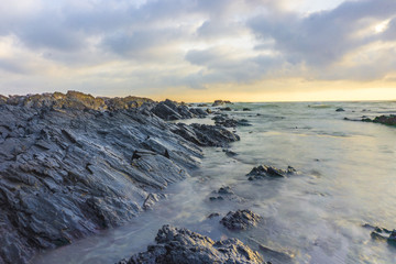 Beautiful scenery during sunrise at Pandak Beach located in Terengganu, Malaysia