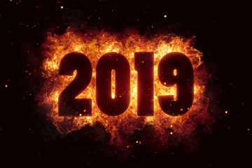 new year 2019 flames fire explosion explode