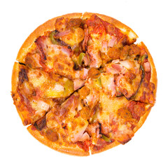 Delicious italian pizza isolated on white background