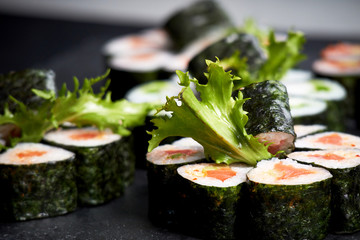  fusion sushi on black stone