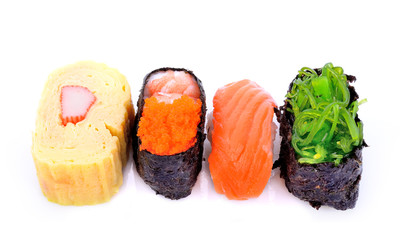 suchi on white background