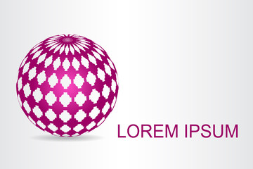 Logo stylized spherical surface with abstract shapes