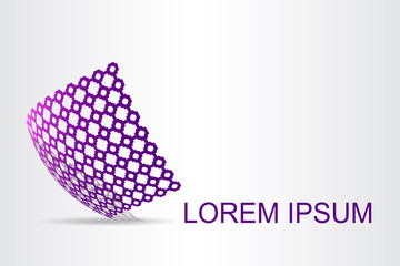 Logo stylized spherical surface with abstract shapes