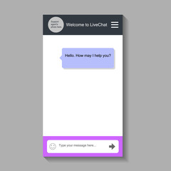 Chat window for smartphone. This picture shows a chat window that can be used on mobile devices.