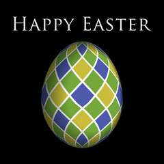 greeting card - colored Easter egg and text