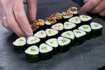  fusion sushi on black stone