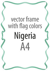 Frame and border of ribbon with the colors of the Nigeria flag