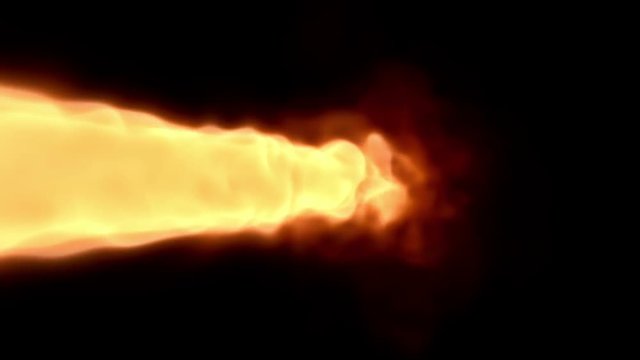 Flame thrower against black, Luma Matte attached