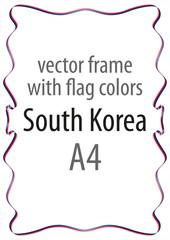 Frame and border of ribbon with the colors of the South Korea flag
