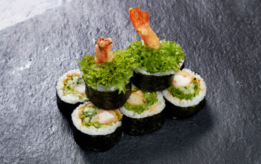  fusion sushi on black stone
