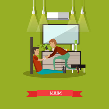 Maim concept vector illustration in flat style
