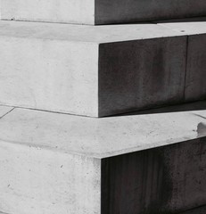 Stairs close up long black white architecture detail