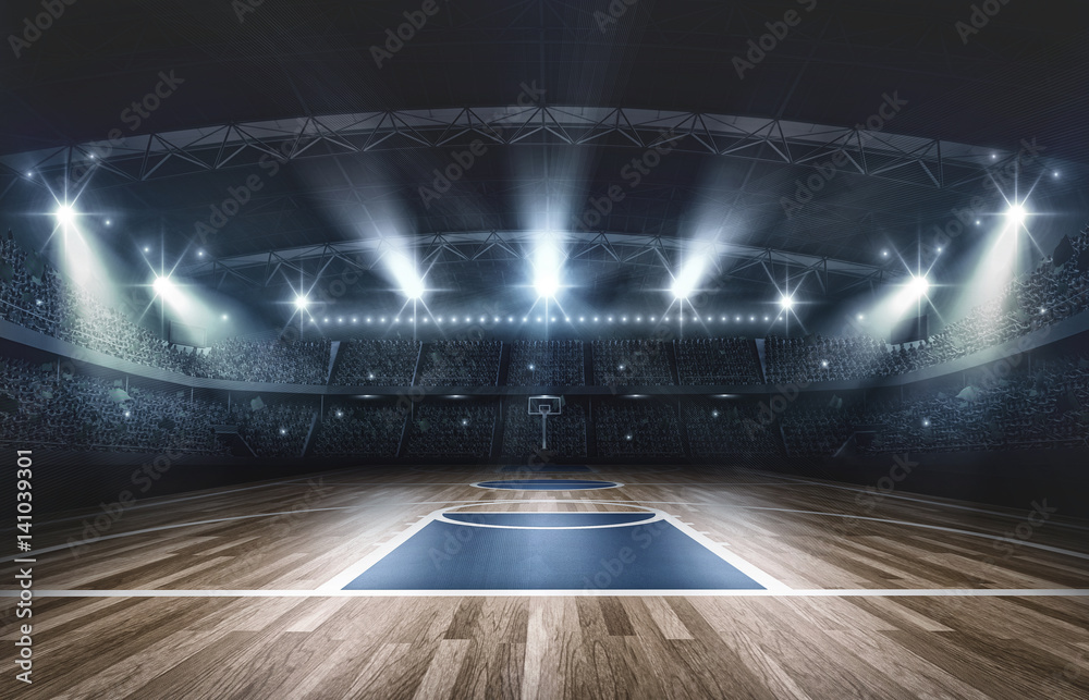 Wall mural Basketball arena,3d rendering