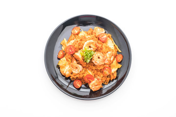 fried rice with korea spicy sauce and shrimps