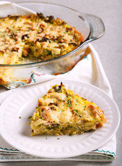 Cabbage and chicken gratin