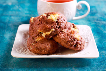Double chocolate coconut cookies