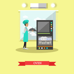 Oven vector illustration in flat style