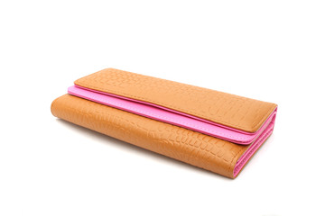 brown purse on isolated