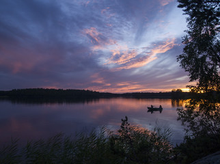 sunset and boat