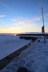 Sunset In Winter Harbour