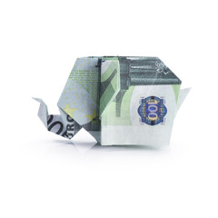 origami elephant from banknotes