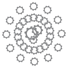 Gears on white background