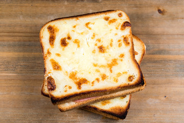 Homemade french toast with Butter and Ice cream