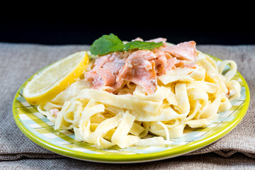 tasty pasta-Italian meat sauce pasta on the table