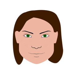 Isolated portrait of a woman, Vector illustration