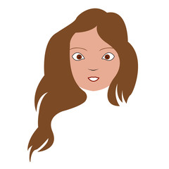 Isolated portrait of a woman, Vector illustration