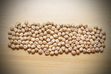 chickpeas on wood