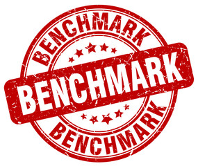 benchmark red grunge stamp