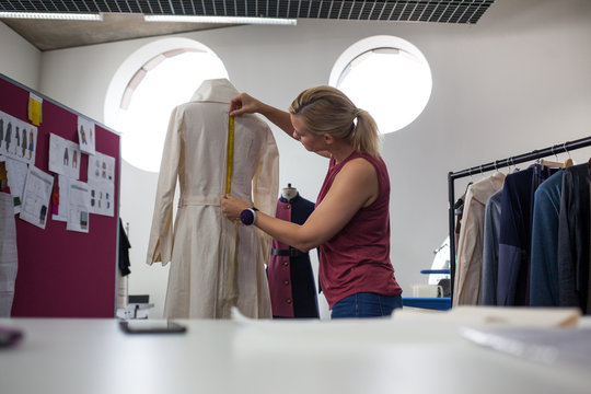 Fashion designer working on a pattern