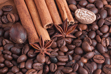 Coffee, cinnamon, anise, nutmeg 
