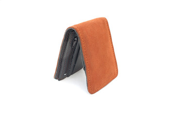 Brown Wallet leather on isolated