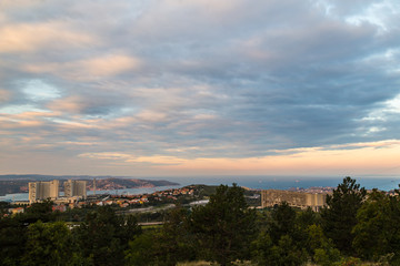 Sunrise in the bay of Trieste