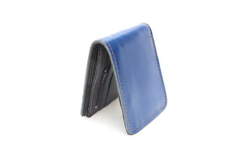 Blue Wallet leather on isolated