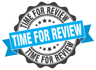 time for review stamp. sign. seal