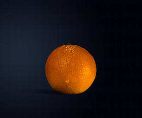 Orange isolated on dark blue background
