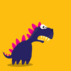 Vector cartoon funny dragon. Cartoon Dinosaur.