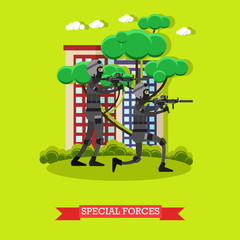 Fototapeta na wymiar Special Forces vector Illustration in flat style