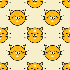 Seamless background of red cat