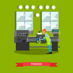Factory turner vector illustration in flat style