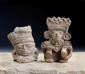 Mayan Pre Columbian Warrior Figurines.