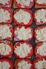 Бутерброды из помидор Фоновый Текстура