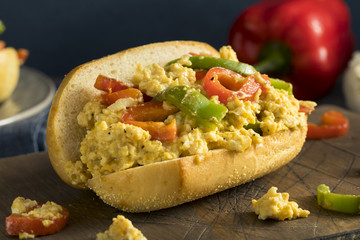 Homemade Pepper and Egg Sandwich