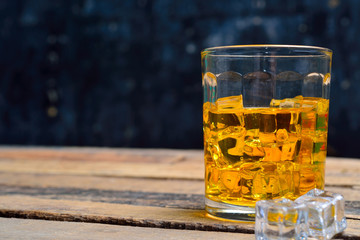Scotch on wooden background